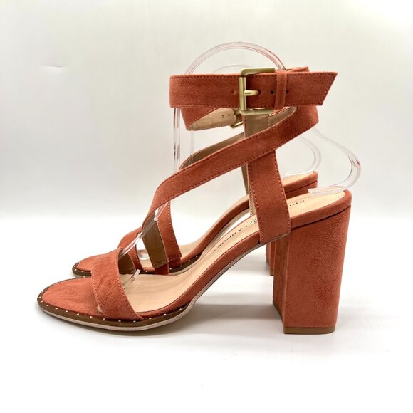 Chinese Laundry Womens Size 8.5 Microsuede Block Heels Dress‎ Sandals Shoes - Picture 6 of 13